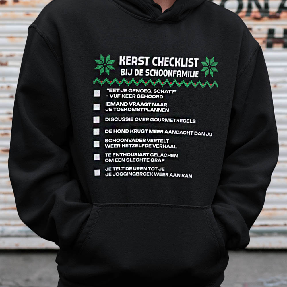Kerst Hoodie Zwart Bij De Schoonfamilie