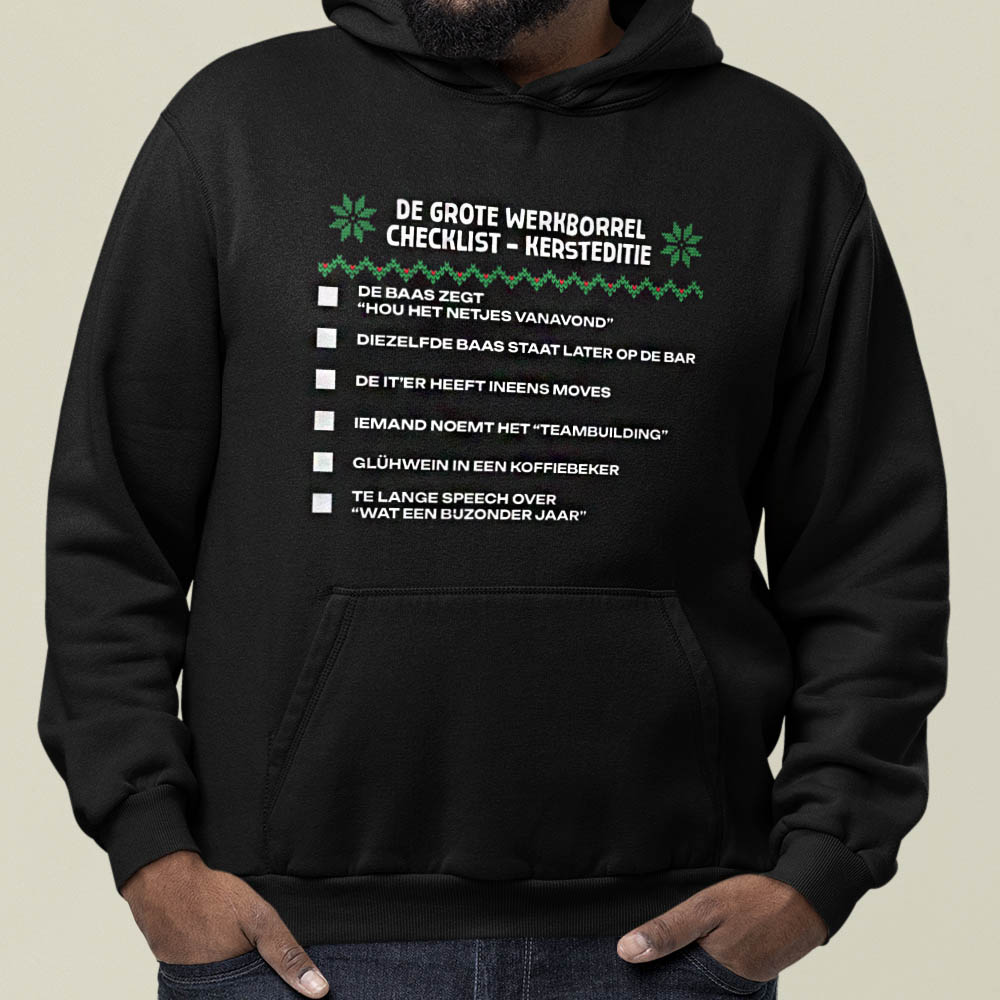 Kerst Hoodie Zwart Werkborrel Kersteditie