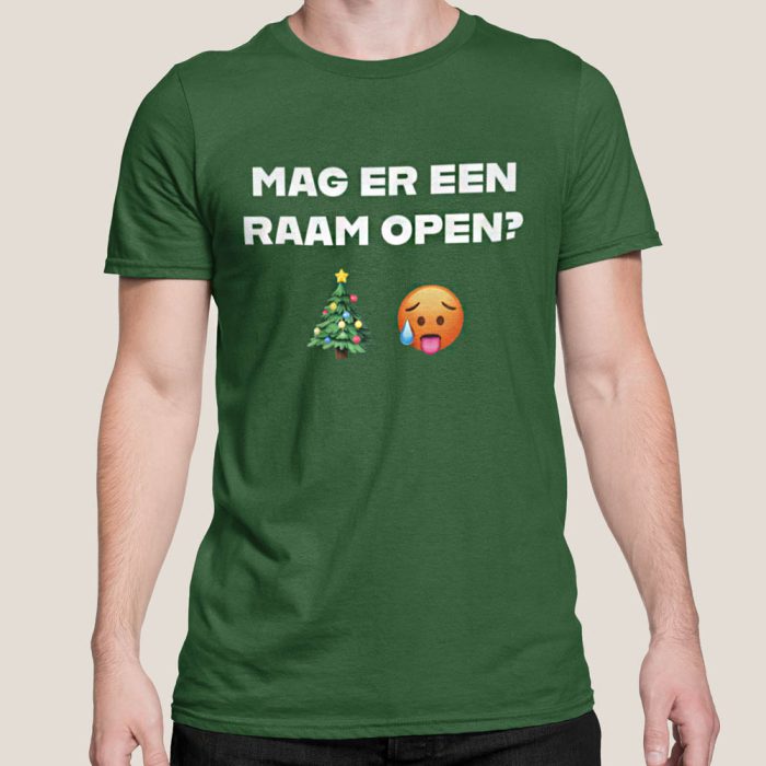 Kerst T-Shirt Groen Mag Er Een Raam Open
