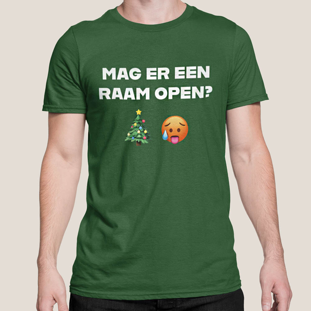 Kerst T-Shirt Groen Mag Er Een Raam Open