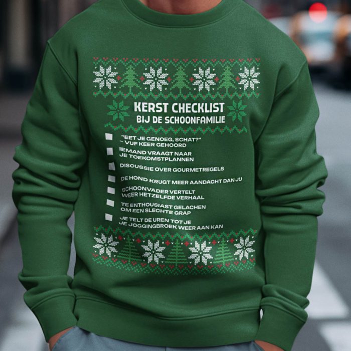 Kerst Trui Groen Bij De Schoonfamilie