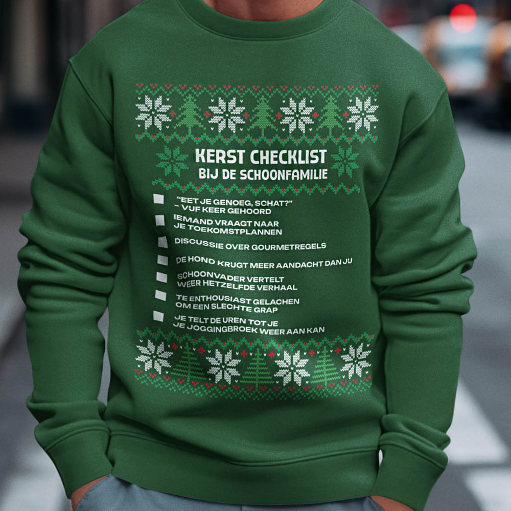 Kerst Trui Groen Bij De Schoonfamilie