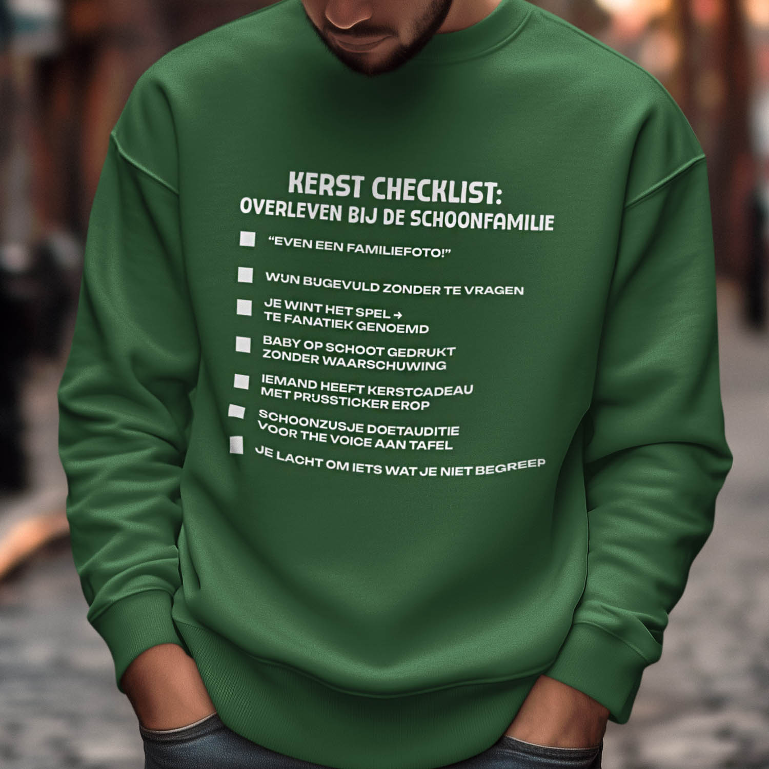 Kerst Trui Groen Kerstchecklist Schoonouders V1
