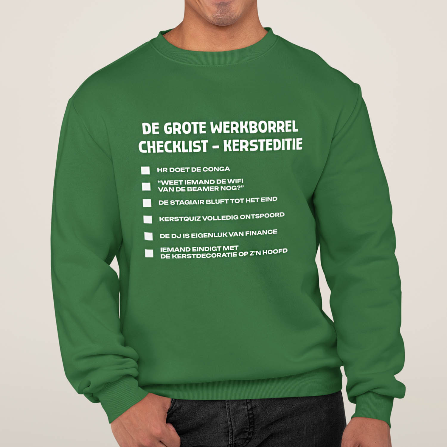 Kerst Trui Groen Werkborrel checklist 1