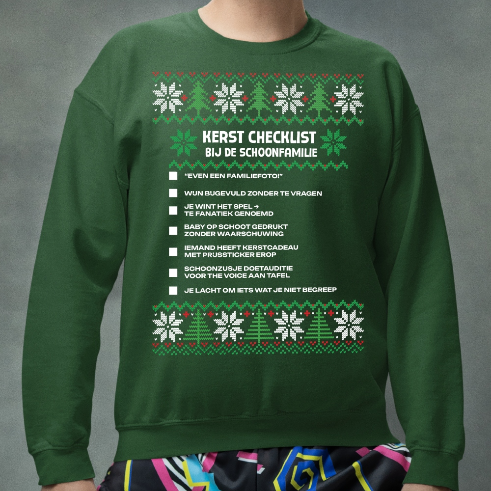 Kersttrui Groen Schoonfamilie V2