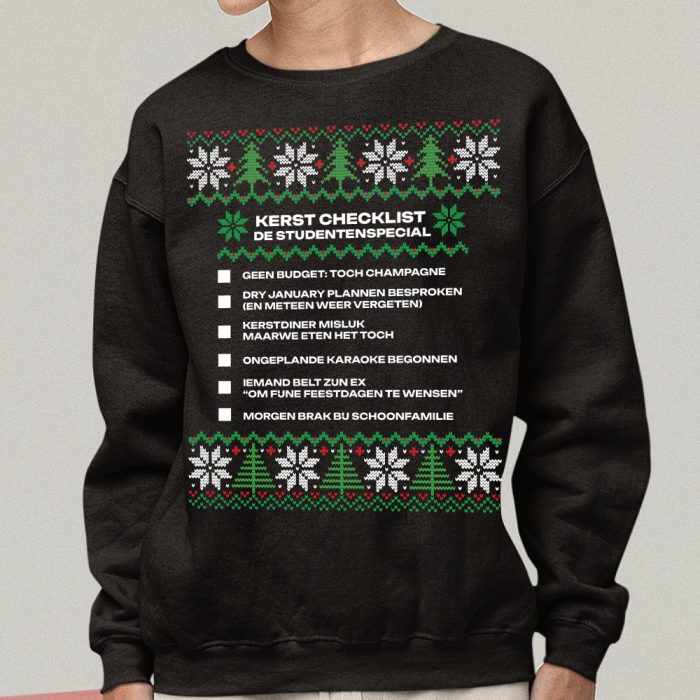 Kersttrui Zwart Studentenspecial V1