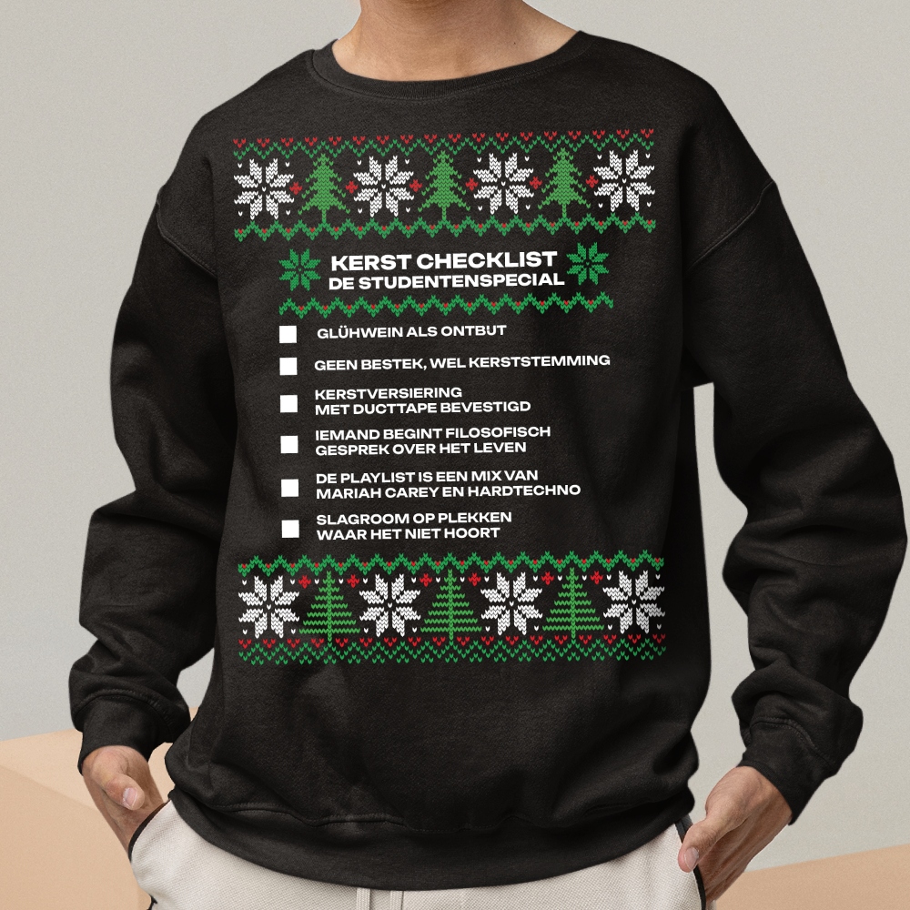 Kersttrui Zwart Studentenspecial V2