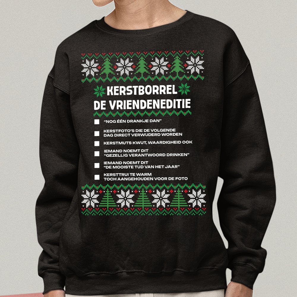 Kersttrui Zwart Vriendeneditie V1
