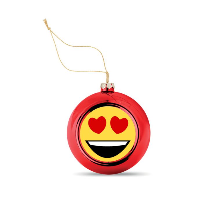 Kerstbal Rood Hartjes Ogen