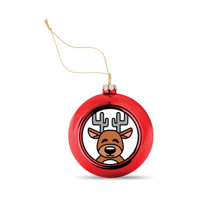 Kerstbal Rood Rendier