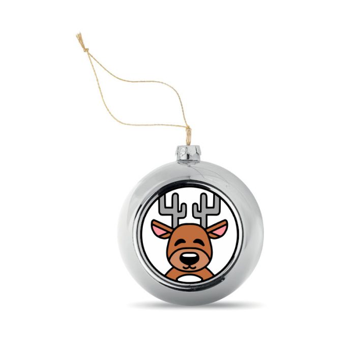 Kerstbal Zilver Rendier