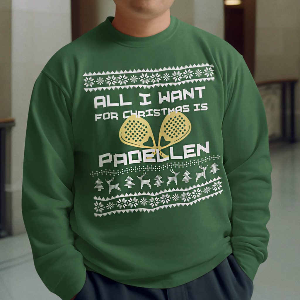 Foute Kerst Trui Groen All I Want For Christmas Is Padellen