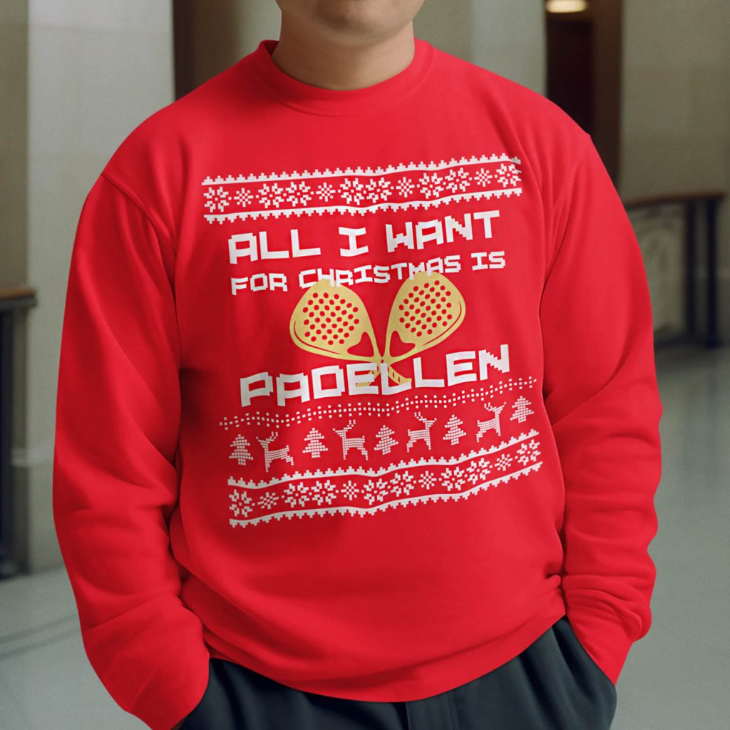 Foute Kerst Trui Rood All I Want For Christmas Is Padellen