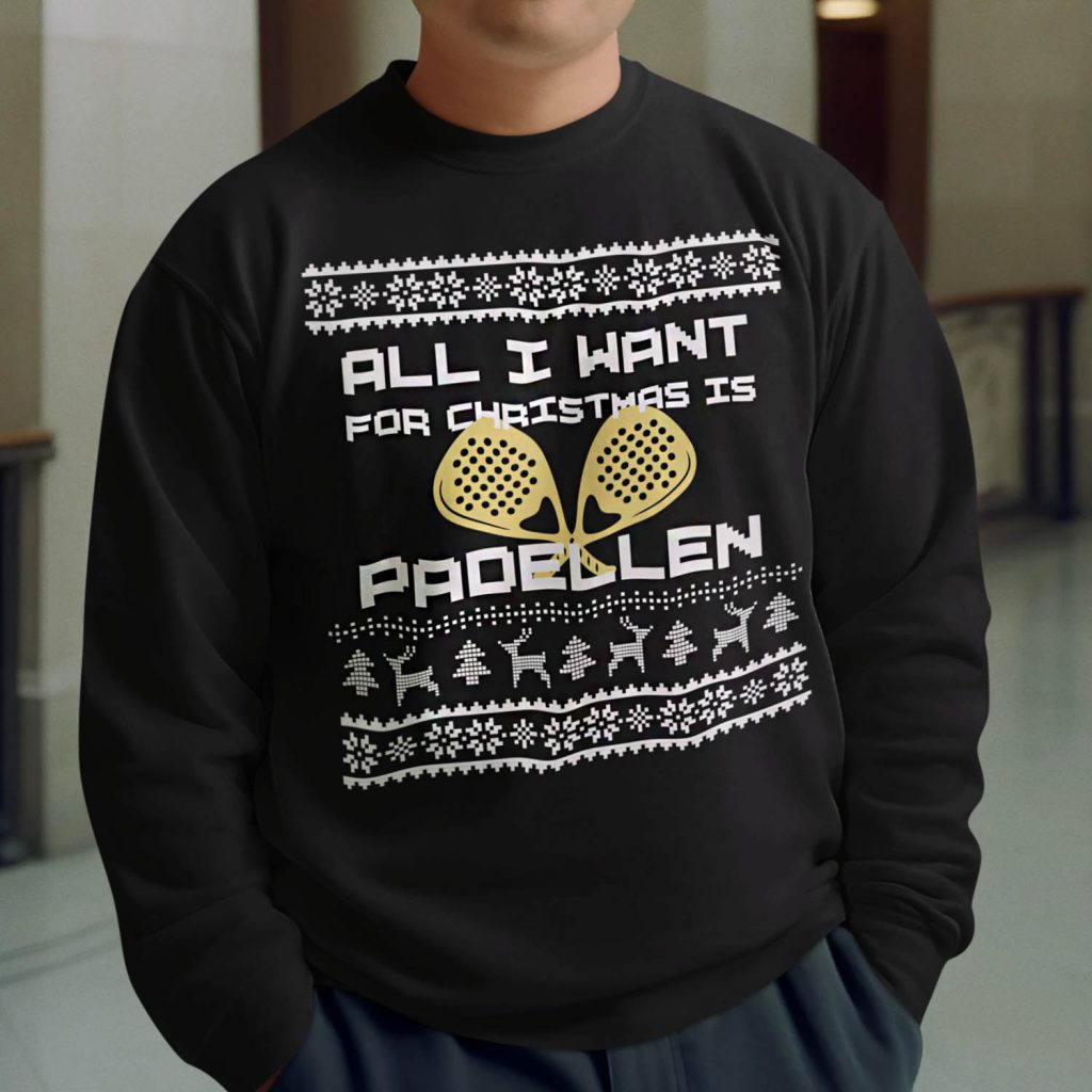 Foute Kerst Trui Zwart All I Want For Christmas Is Padellen