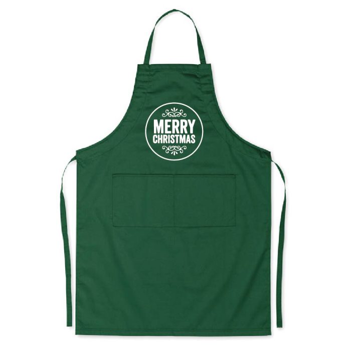 Groen Schort Merry Christmas Round
