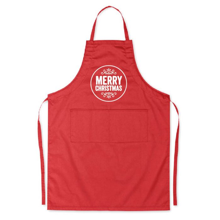 Rood Schort Merry Christmas Round