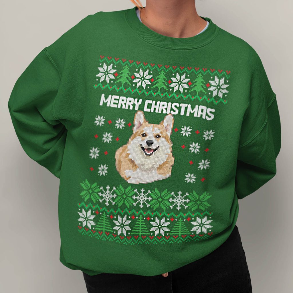 Custom Kerst Trui Groen Huisdier Hond