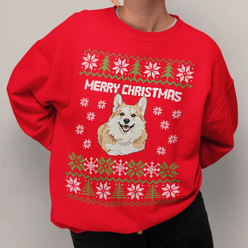 Custom Kerst Trui Rood Huisdier Hond