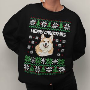 Custom Kerst Trui Zwart Huisdier Hond