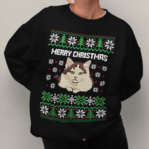 Custom Kerst Trui Zwart Huisdier Kat