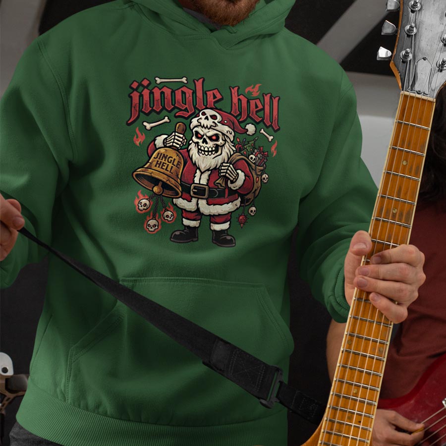 Foute Kerst Hoodie Groen Jingle Hell