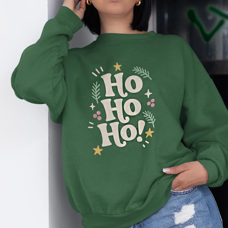 Groene Kersttrui Ho ho ho