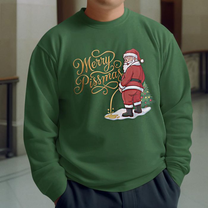 Groene Kerstsweater Merry Pissmas