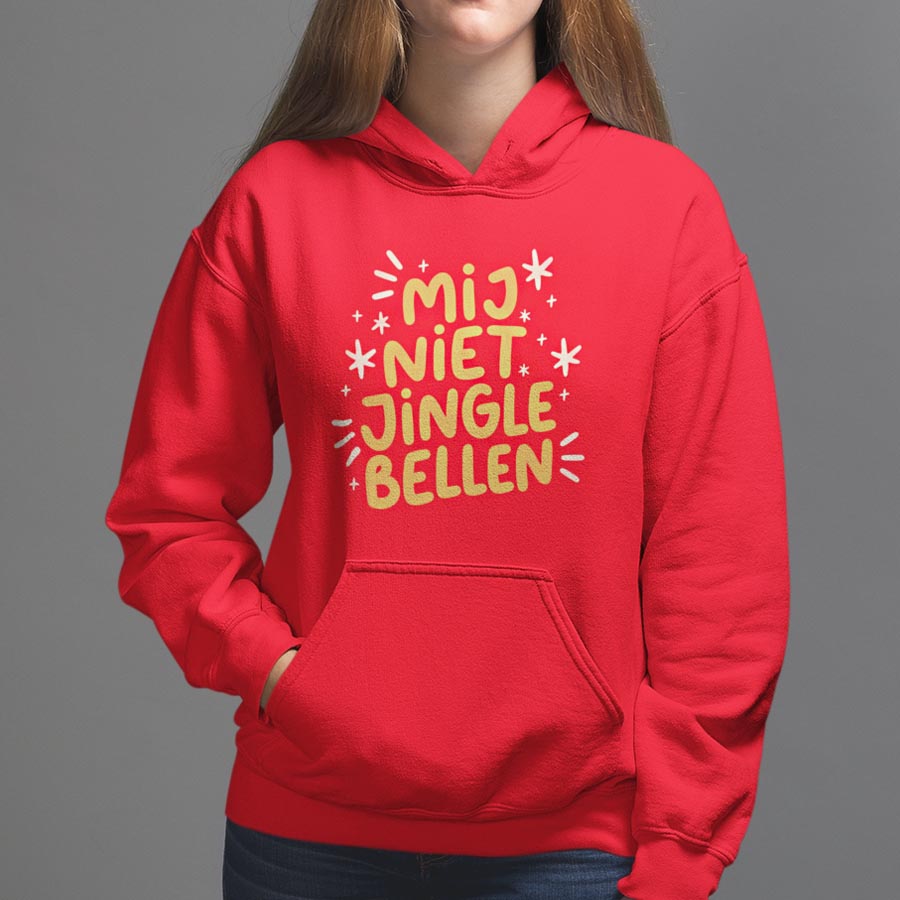 Foute Kerst Hoodie Rood Mij Niet Jingle Bellen