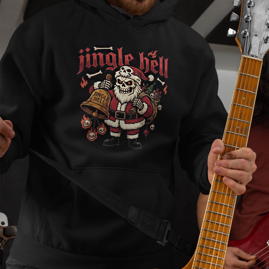 Foute Kerst Hoodie Zwart Jingle Hell