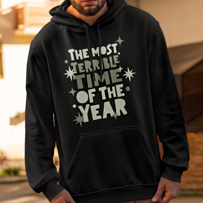 Foute Kerst Hoodie Zwart Most Terrible Time