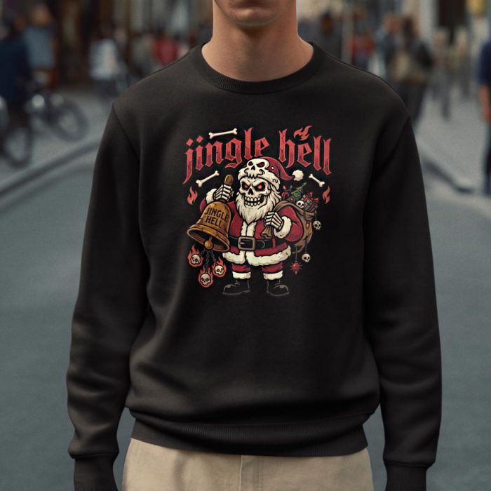 Zwarte Kersttrui Jingle Hell